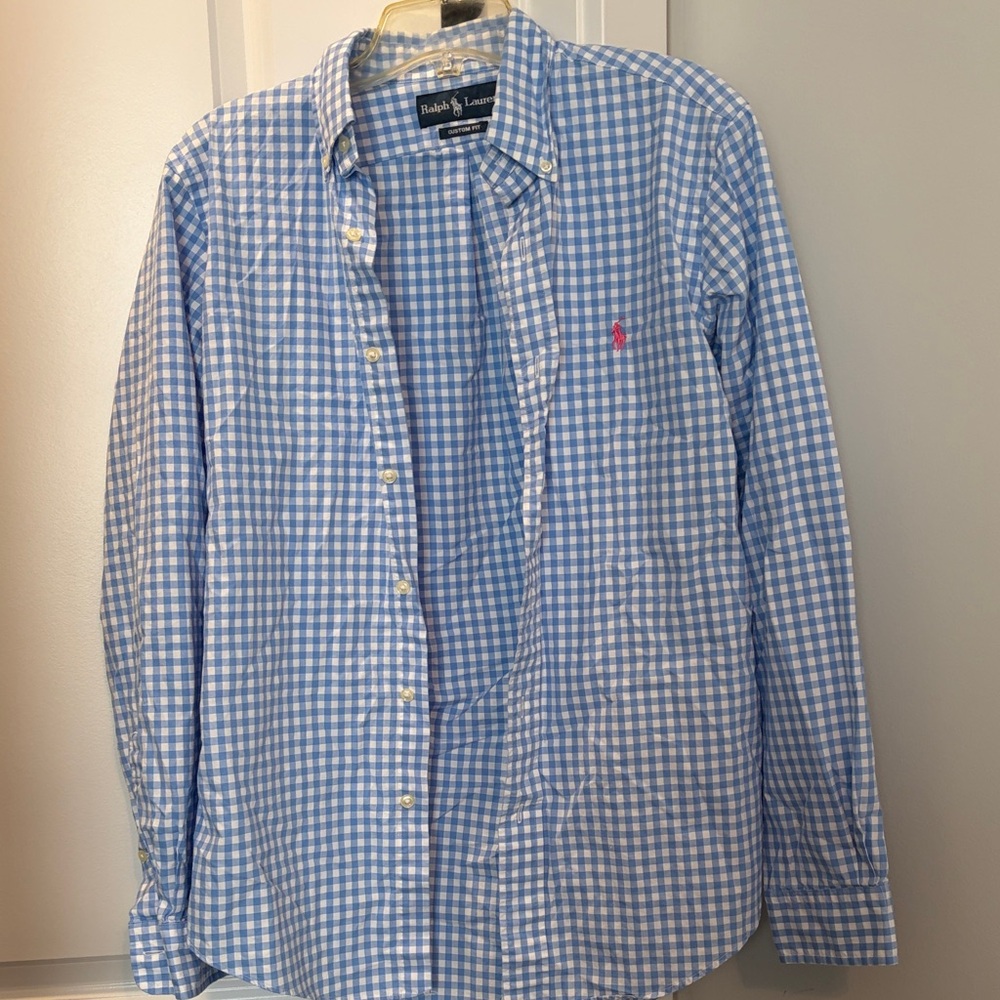 Ralph Lauren Men's Light Blue Gingham Shirt